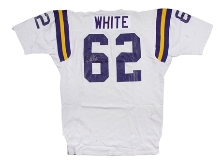 1973-74 Ed White Super Bowl Game Used, Photo Matched & Signed Minnesota Vikings Road Jersey Photo Matched To 1/13/1974 (Resolution Photomatching & Beckett)